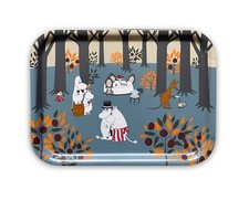 Moomin Tray Autumn Leaves Grey