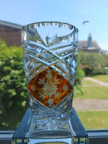 Vintage cut crystal - crystal, vase