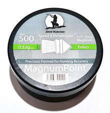 David Nickerson Magnum Point .177 4.5mm Air Rifle Pellets In Original Tin