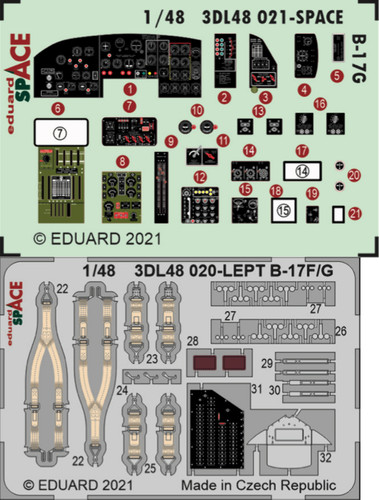 Eduard 3dl48021 b 17g - eduard,