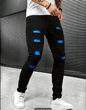 Men's Slim-Fit Jeans - Stretch Non-See-Through Pants, Machine Washable