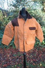 USA tan cotton canvas shooting jacket XL (48inch) cord collar, poachers pocket