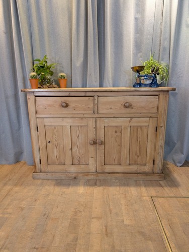 Antique rustic pine sideboard - pine,