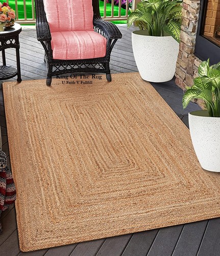 Rug square jute carpet beige - jute,