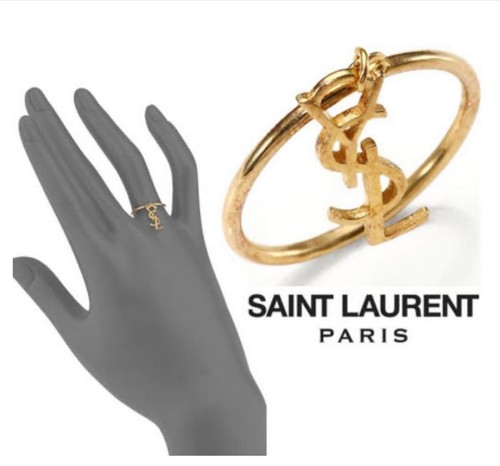 Saint laurent logo charm ring - laurent,