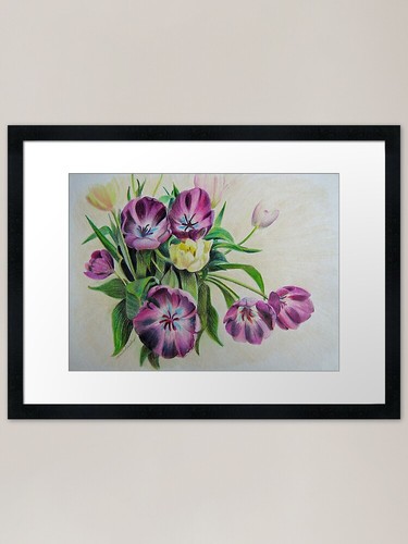Tulips framed art print - print,