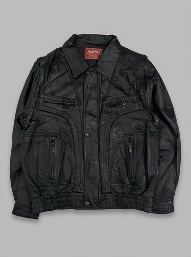 Vintage 90s black real - black, leather