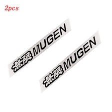 2X Silver Black Mugen Emblem Badge Side Spoiler For GT Wing TypeR Civic Integra