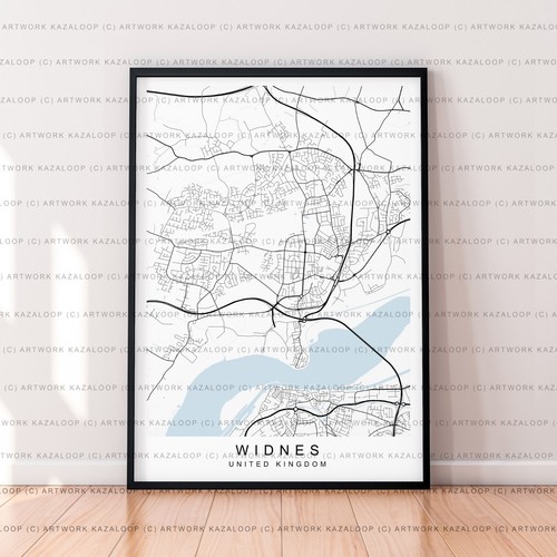 Widnes map poster print - map,