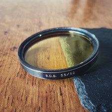 VINTAGE BDB 55/52 Yellow Filter GOOD COND. PLU:F58