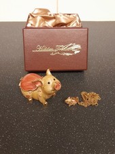Hidden Treasures Pig Trinket Box With Matching Pig Necklace