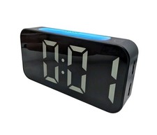 HOMVILLA Alarm Clock with 9 Color LED RGB Night Light, Mains Powered Alarm Clock