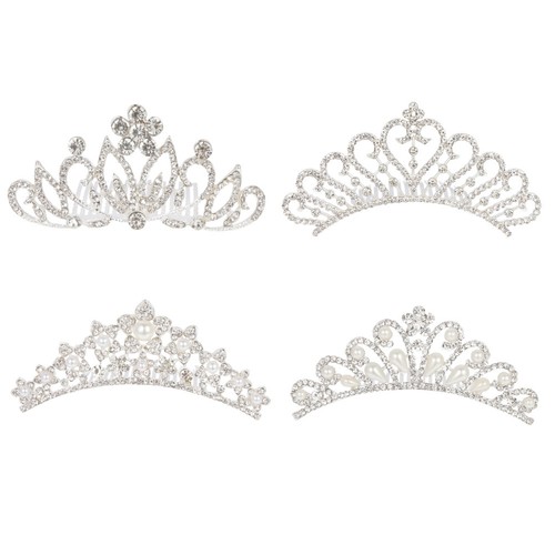 4pcs rhinestone pearl - rhinestone, crown
