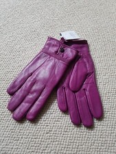 Leather gloves ladies Purple