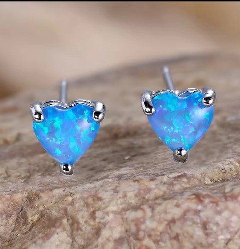 White blue opal fire - opal, small