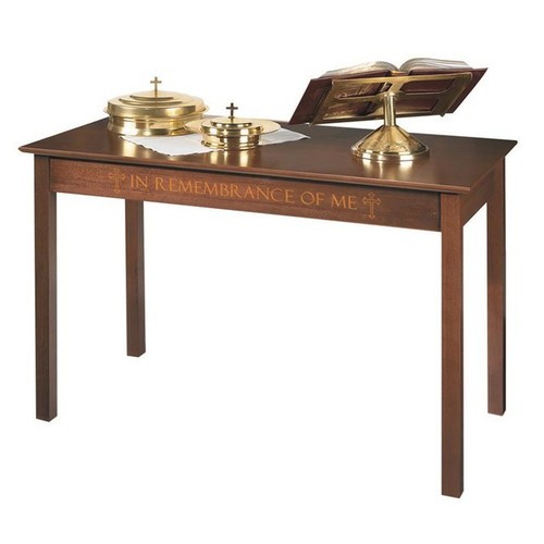 Silk screened communion table - screened,