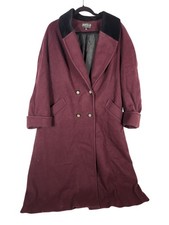 Vintage Jofeld Womens Plus Coachman Coat Purple Velvet Collar Old Money 20W 