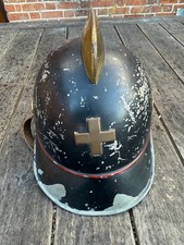 Vintage Swiss Fire / Firefighter Helmet late 19th / Early 20th Century. Rare