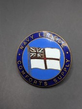 VINTAGE WORLD WAR TWO HOME FRONT PIN BADGE NAVY LEAGUE SEAFARERS COMFORTS SUPPLY