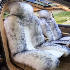 UK1x Premium Quality Australian Sheepskin Long Wool Car Front Seat Cover Cushion