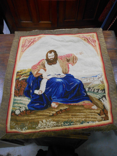 Antique hand worked - worked, tapestry