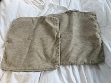 2x Beige Cord Cushion Covers 15”/38cm Square