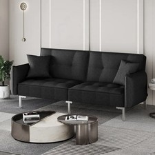 2-3 Seater Black Upholstered