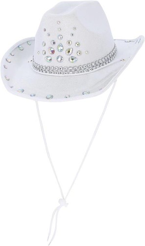 White cowboy cowgirl hat - /,