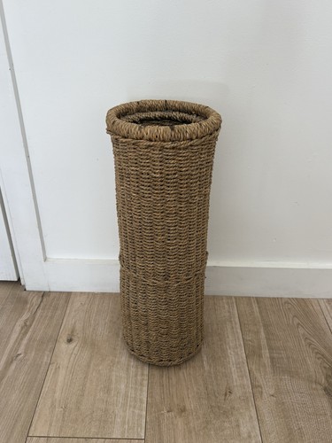 Vintage wicker umbrella - umbrella, stand
