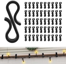Etopgo  Mini Plastic Gutter Hooks, S Clip Hooks for String Lights,Outdoor Light