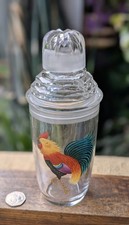 Vintage Art Deco Crystal Cut Glass Cockerel Cobbler Cocktail Shaker - A/F