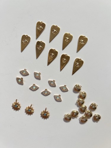 Gold plated evil eye heart - plated,
