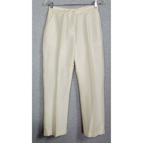 Vtg cream ivory silk high - cream,
