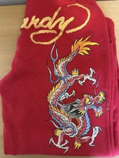 Bnwot Ladies Ed Hardy Wide Leg Red Joggers Size XL Y2K Vintage Throwback