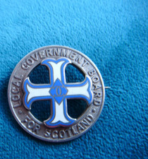 1916 LOCAL GOVERNMENT BOARD FOR SCOTLAND SILVER ENAMEL FEVER NURSING BADGE