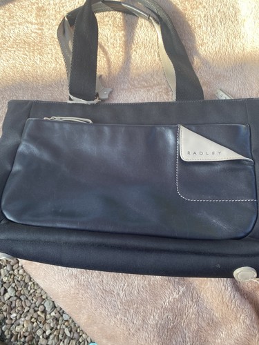 Radley black leather handbag - black,