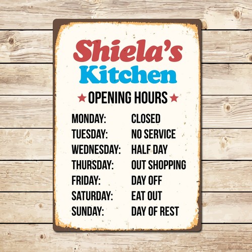 Funny opening hours kitchen - opening,