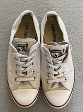 CONVERSE PUMPS TRAINERS SZ 4 WHITE RED ALL STAR WOMENS WELL WORN MUST SEE DETAIL