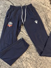Bolton Wanderers 2024/25 Macron Blue Training Track Bottoms. Mens Size Medium