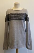 Womens Celtic & Co Jumper Size Small Fairisle 100% Merino Wool Grey Thin Knit