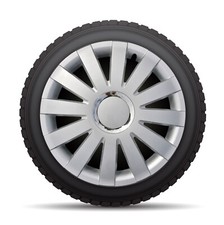 4x14" Wheel Trims, Hub Caps for Clio, Kangoo, Twingo, Megane + centre badges