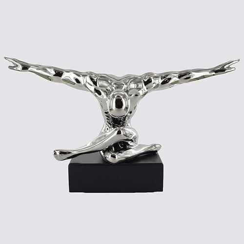 Abstract silver male nude - male,