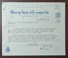 1945 William Evans & Co. Timber Merchants Dock Street Hull Letter
