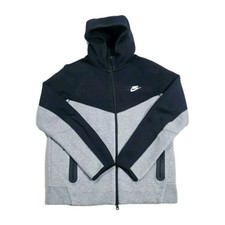 Nike Tech Fleece Sportswear Full-Zip Hoodied Large Grey Black Mint Condition L