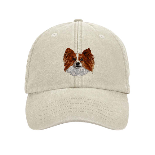 Papillon embroidered baseball - embroidered,