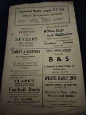 VINTAGE RUGBY LEAGUE PROGRAMME CASTLEFORD V HUNSLET 27TH DECEMBER 1949