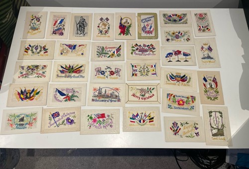 Ww1 silk postcards great - postcards, in