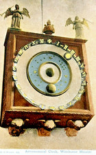 Wimborne Minster Astronomical Clock, F G O Stuart Vintage Postcard image Dorset
