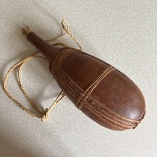 Large Vintage East African Calabash Drinking Gourd Vessel With Straw Detail