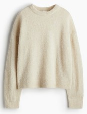 H&M Wool/Alpaca Blend Crew Neck Oversized Beige Jumper Sz M BNWT  SOLD OUT